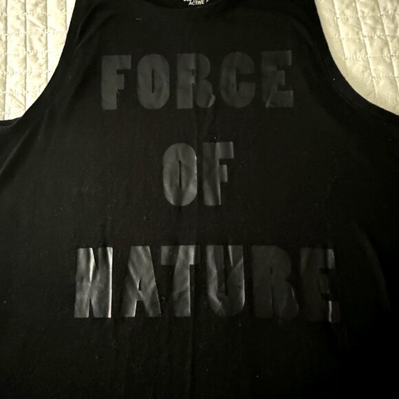 Old Navy Active Black Tank Top "Force Of Nature" Graphic M Go-Dry Sleeveless Gym - Picture 3 of 8